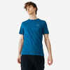 Pánske bežecké tričko 100 Dry priedušné parížska modrá