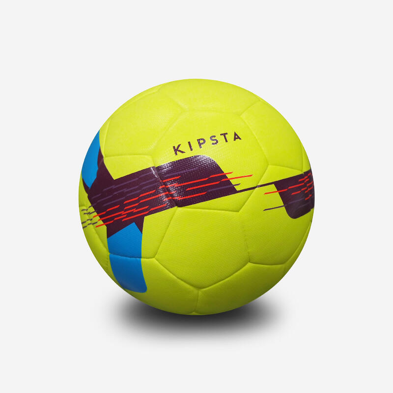 Ballon de football Hybride F500 taille 5 jaune fluo