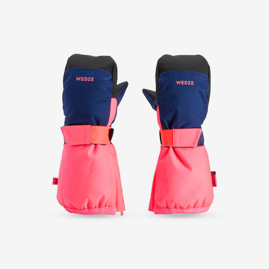 MOUFLES DE SKI ENFANT CHAUDES ET IMPERMÉABLES BLEU ET ROSE