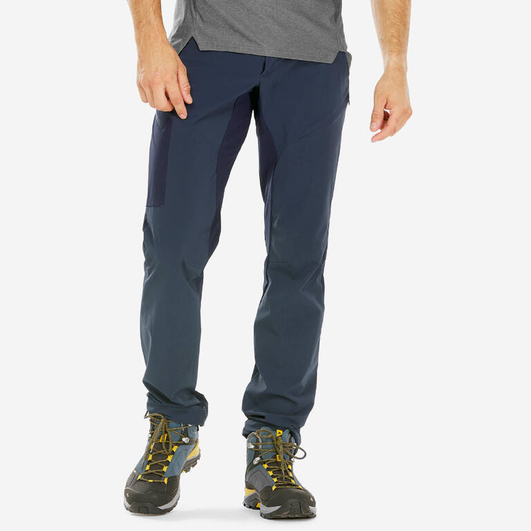 Men Dry Fit Stretchable Reinforced Hiking Pant Blue - MH500