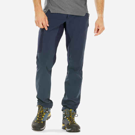 Modre moške pohodniške hlače MH500 