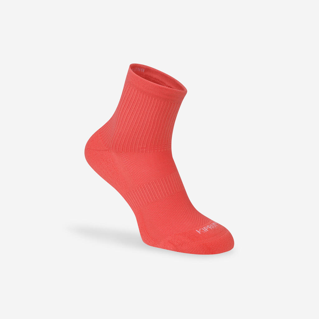 Laufsocken mittelhoch Run 500 korallenrosa 2 Paar