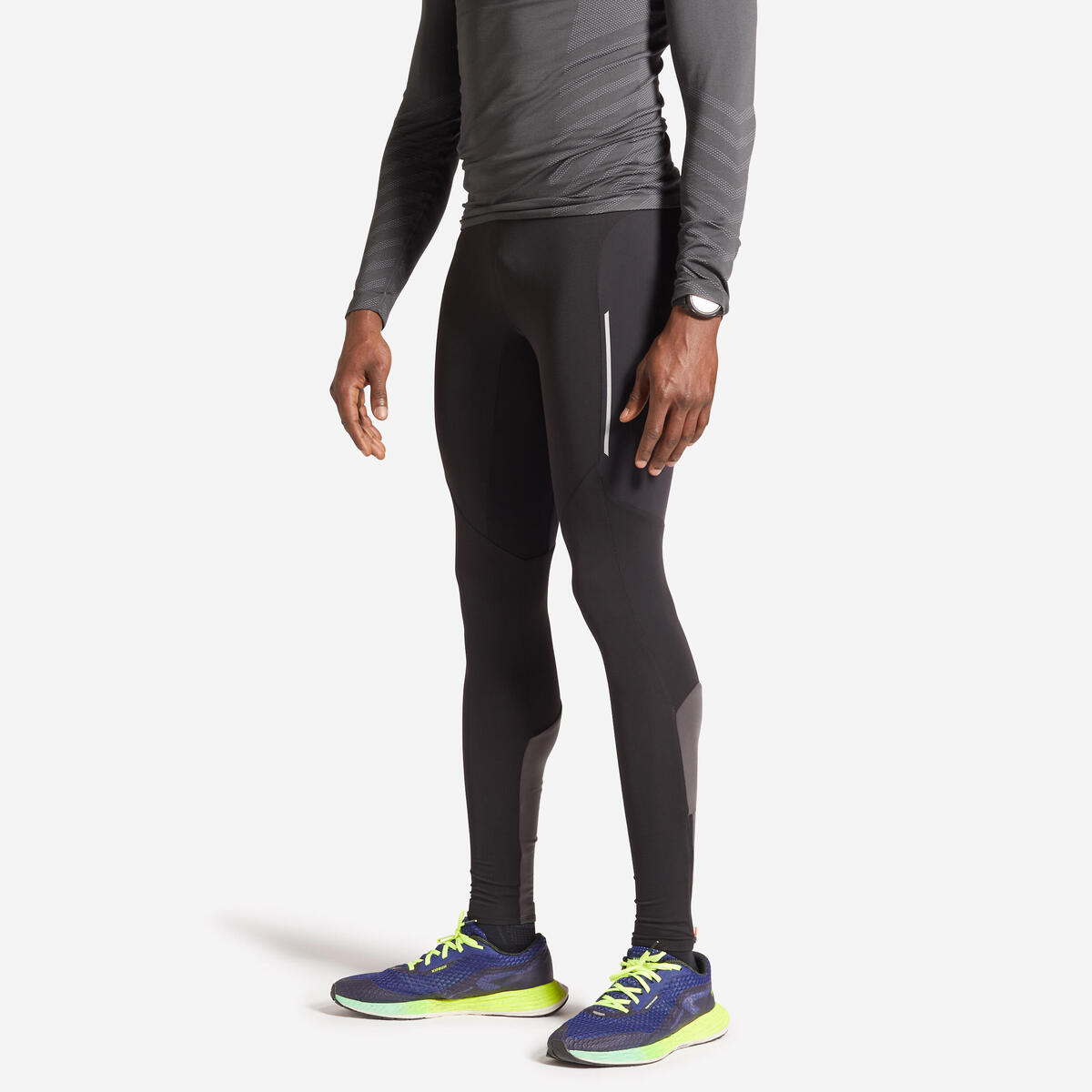 Collant chaud de running Homme - KIPRUN Run 500 Warm Noir