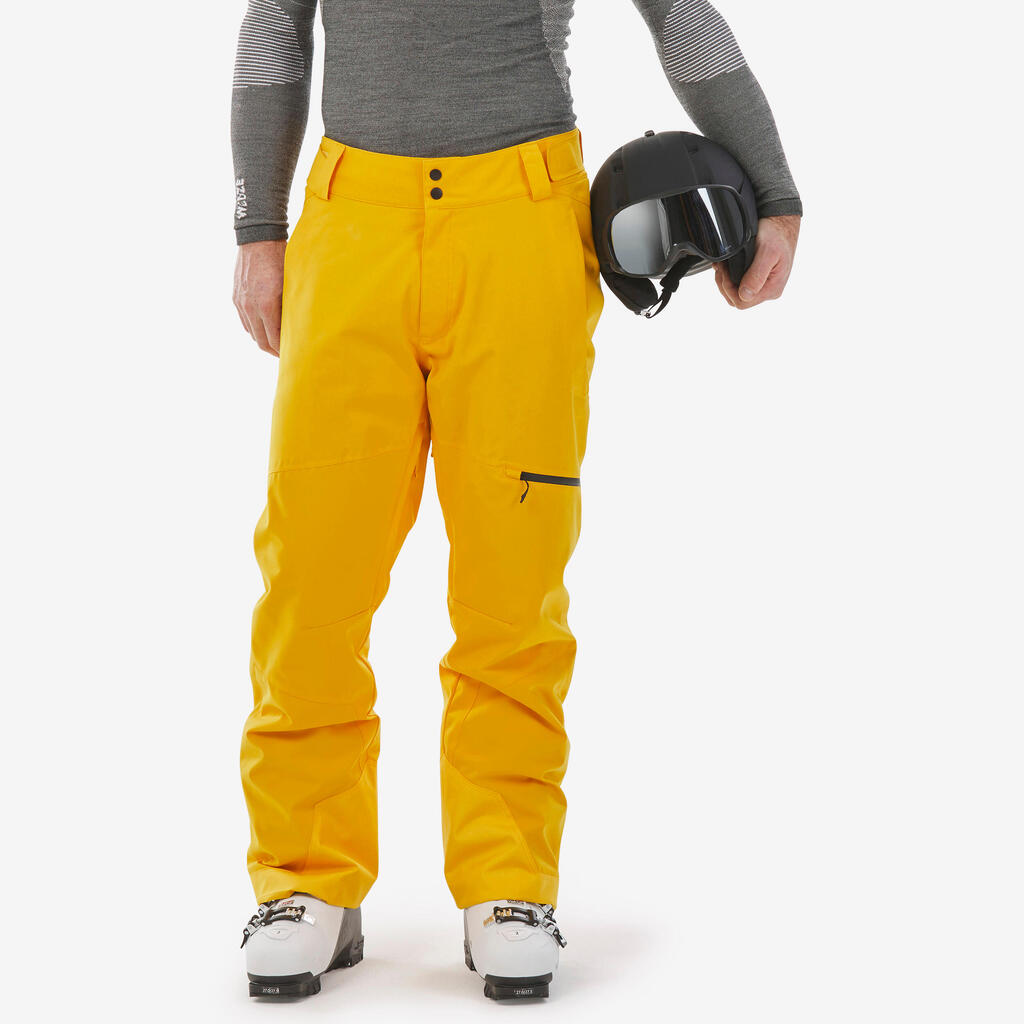Žute muške pantalone za skijanje 500
