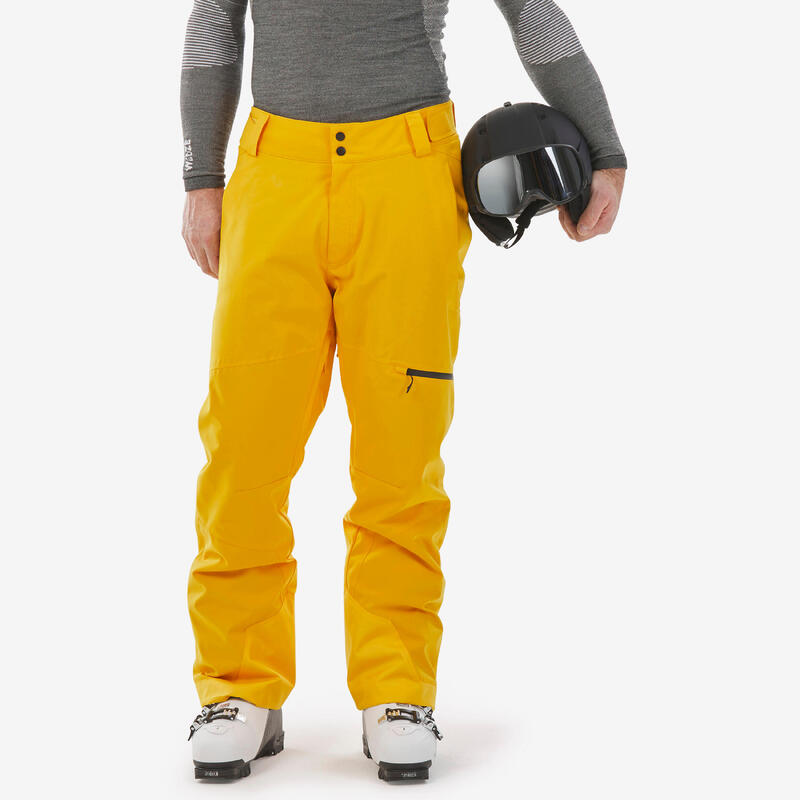 Pantalon de schi și snowboard foarte călduros și respirant 500 Negru Bărbați