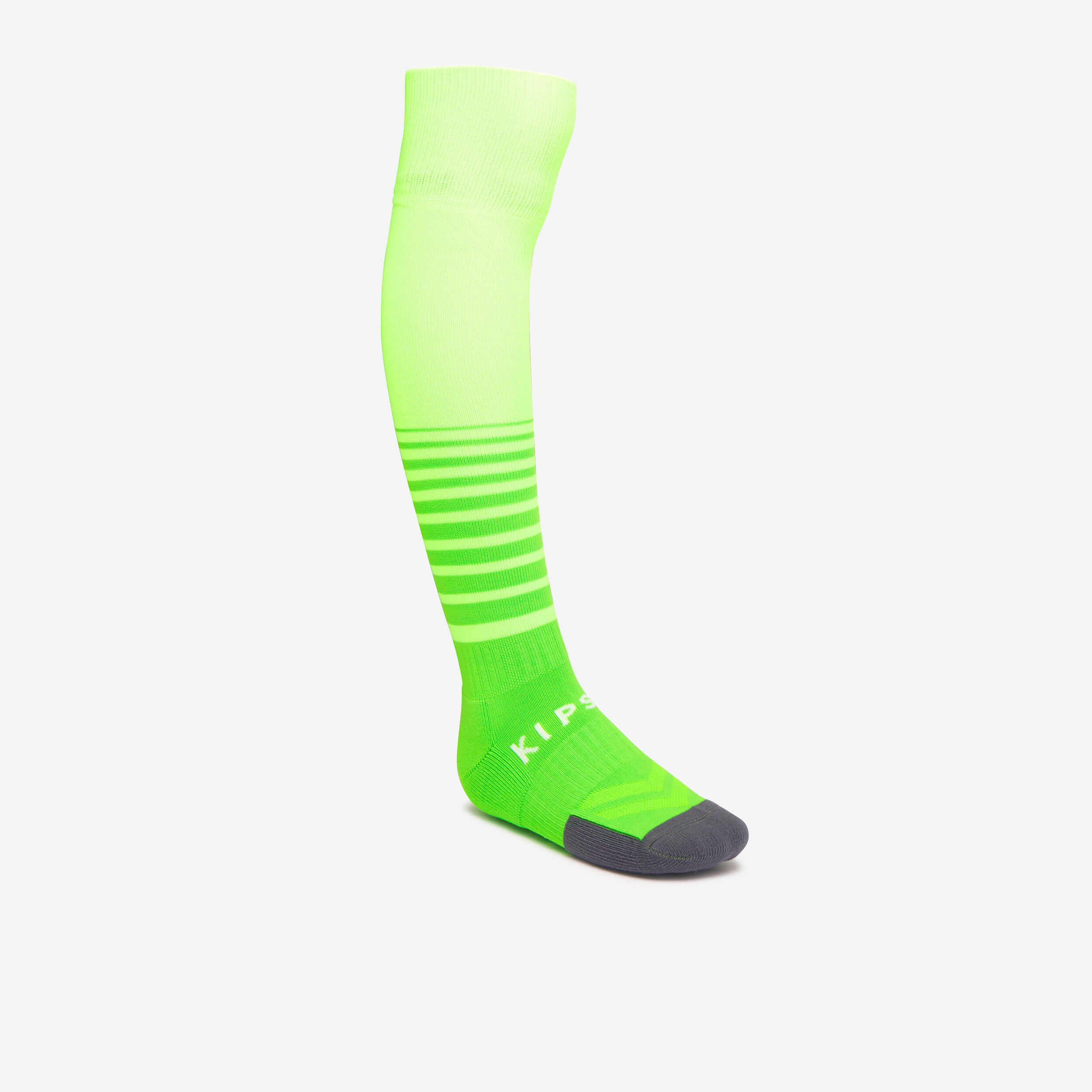 KIPSTA Kids' Striped Football Socks F500 - Neon Green