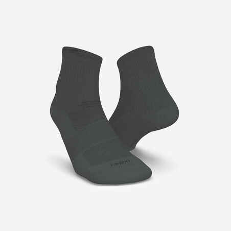 CHAUSSETTES DE RUNNING RUN500 MI-HAUTEURS X2 KAKI