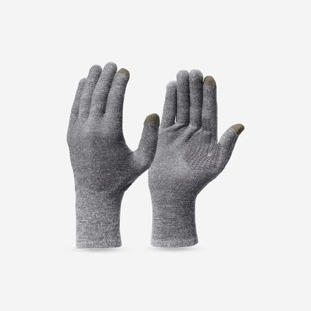 Sous-gants sans couture de trekking montagne  - MT500 gris - adulte