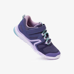 Kids' lightweight and breathable rip-tab trainers, purple