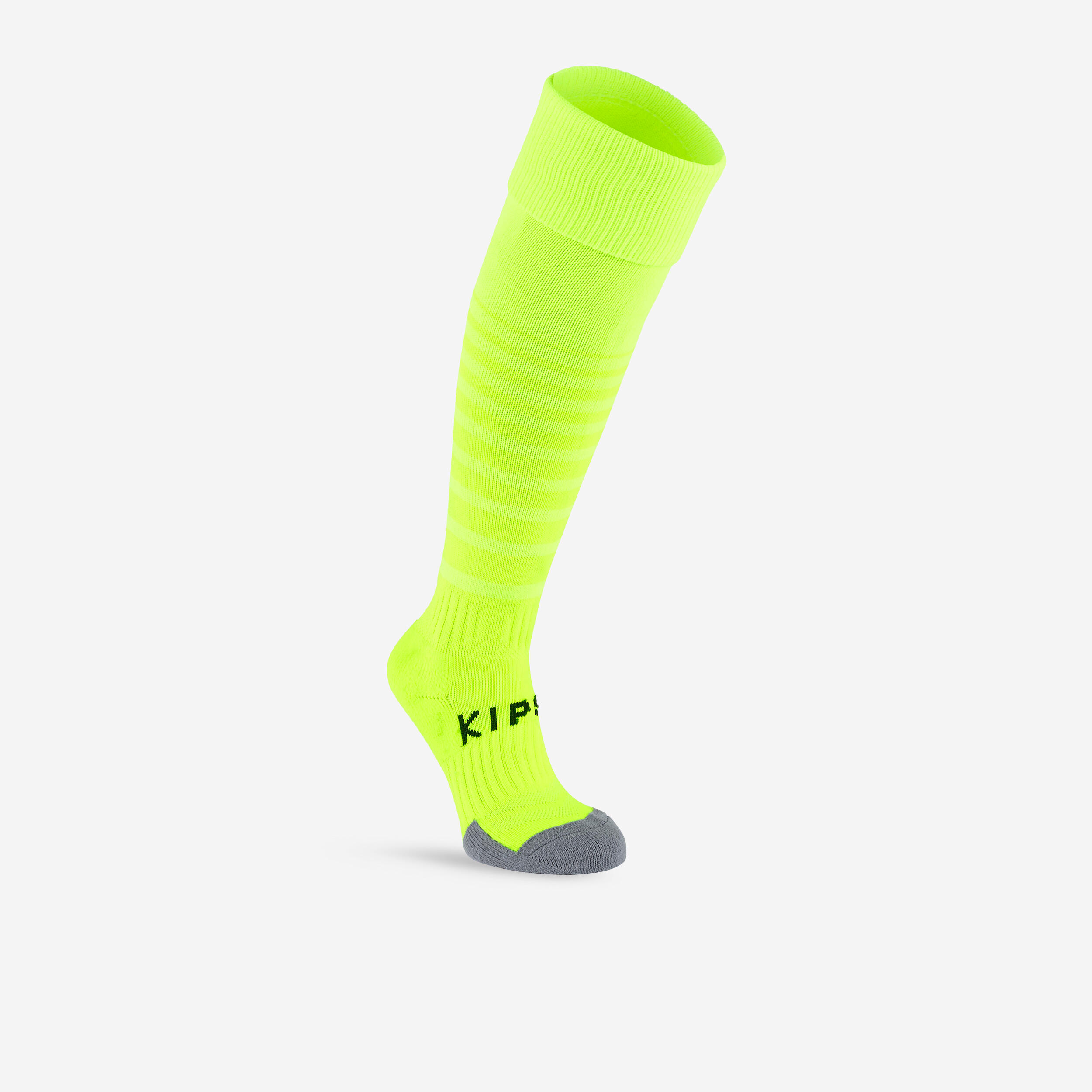 VIRALTO SOLO JR striped children's soccer socks in neon yellow