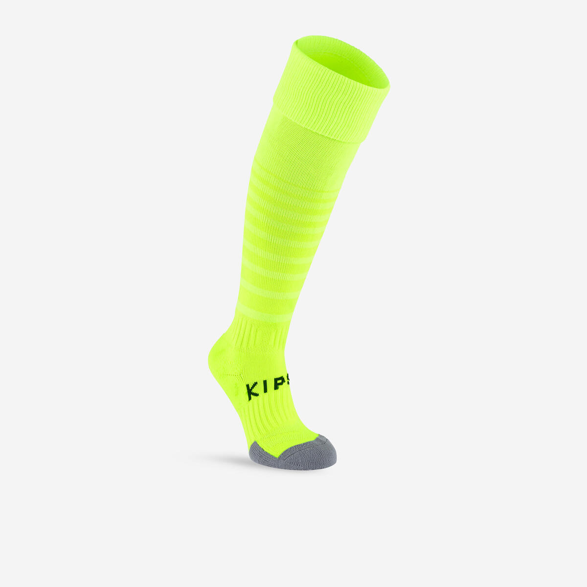 Chaussettes de football rayée enfant viralto solo jr rayées jaune fluo