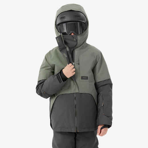 
      BOYS' HIGH RESISTANCE LONG SNOWBOARD JACKET - SNB 500 - KHAKI
  