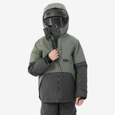 Giacca snowboard bambino SNB 500 verde oliva