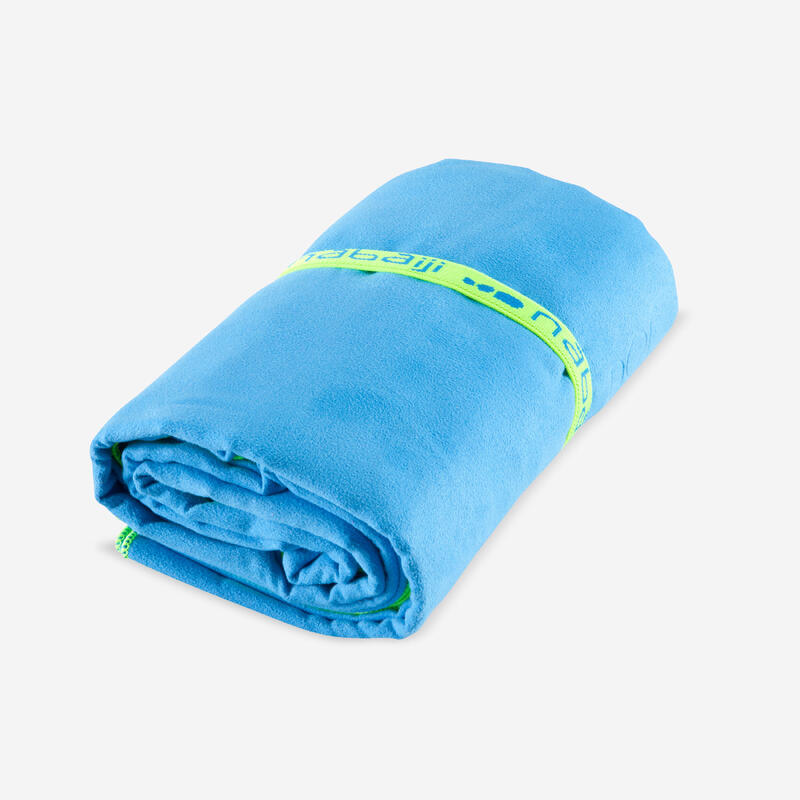 Serviette microfibre bleu ultra compacte taille XL 110 x 175 cm