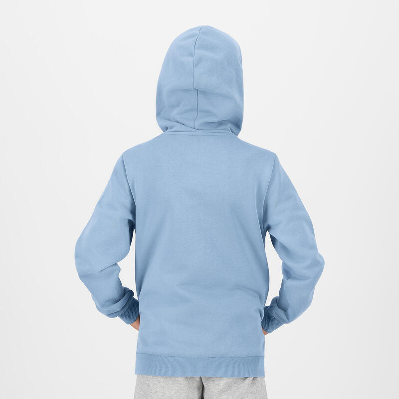 Hoodie voor gym kinderen hemelsblauw met opdruk