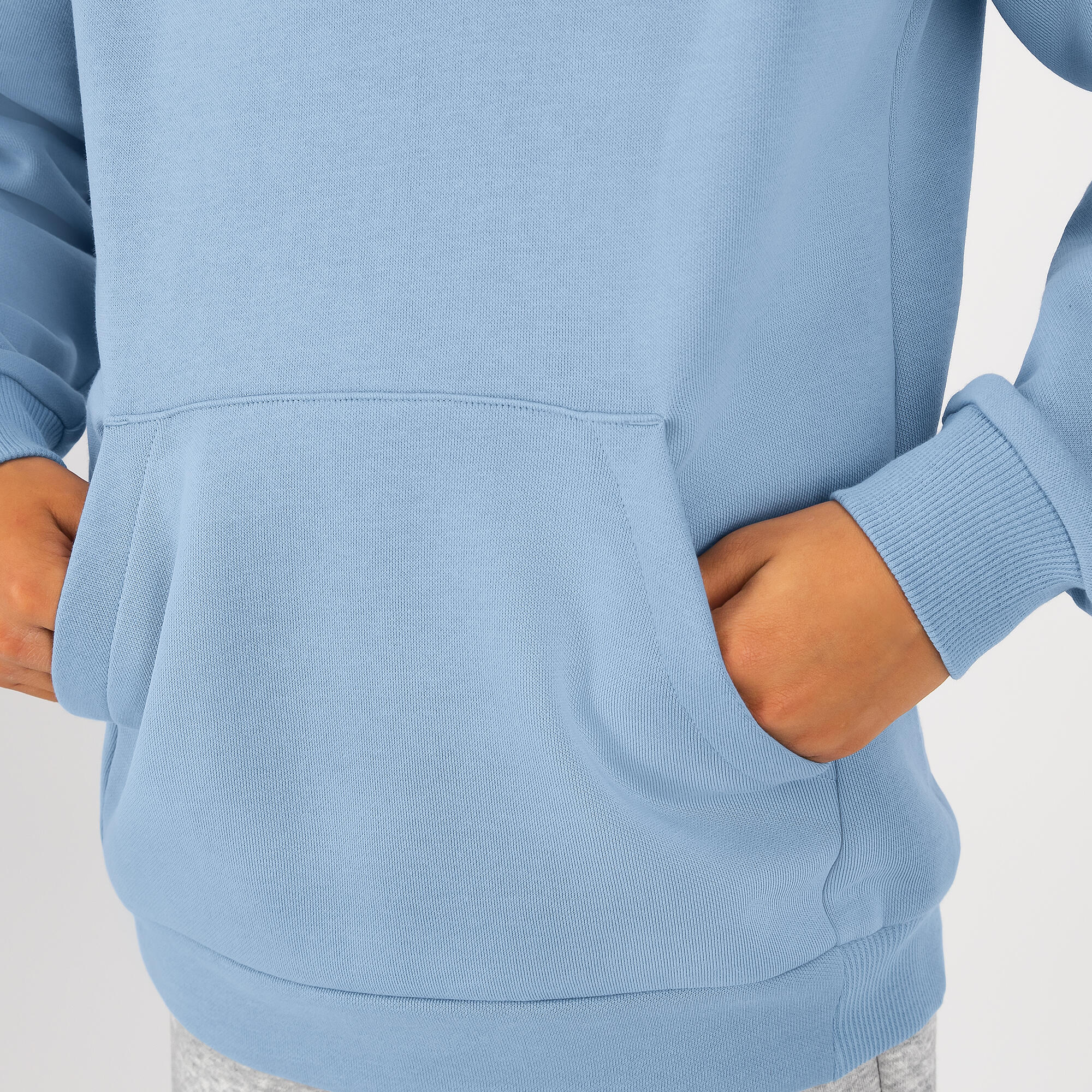 Hoodie voor gym kinderen hemelsblauw met opdruk 5/6