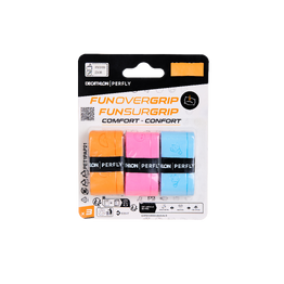 Lot de 3 Surgrips Amusants de Badminton - Cuivre/Rose/Bleu Ciel