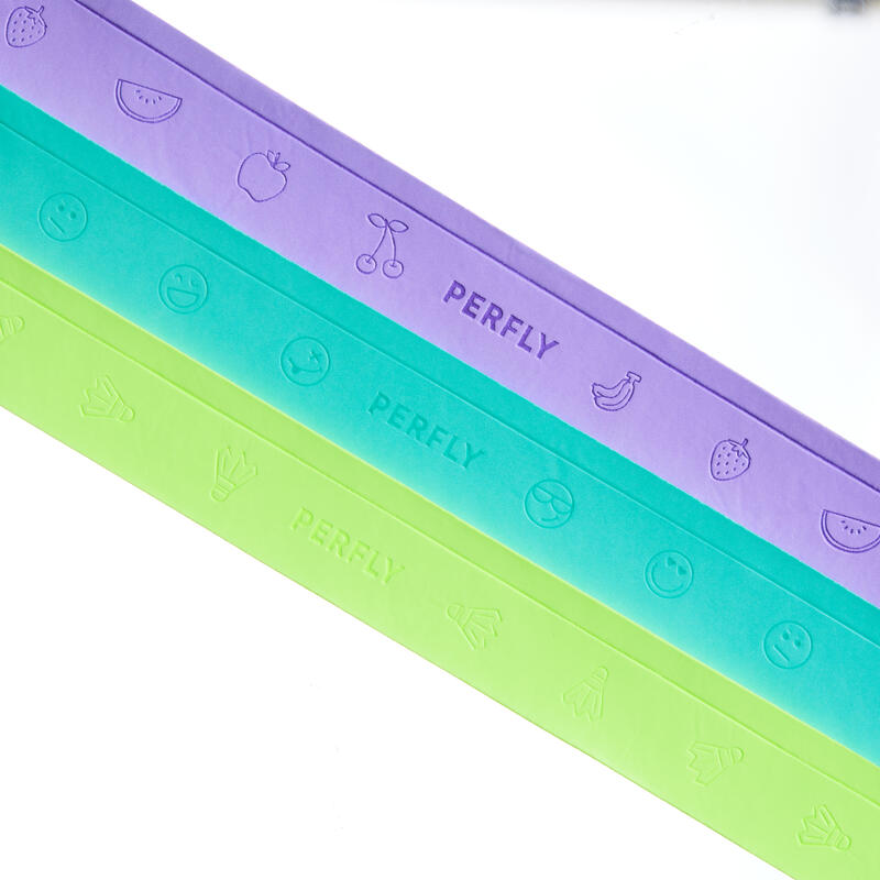 BADMINTON FUN OVERGRIP X 3 PURPLE MINT GREEN