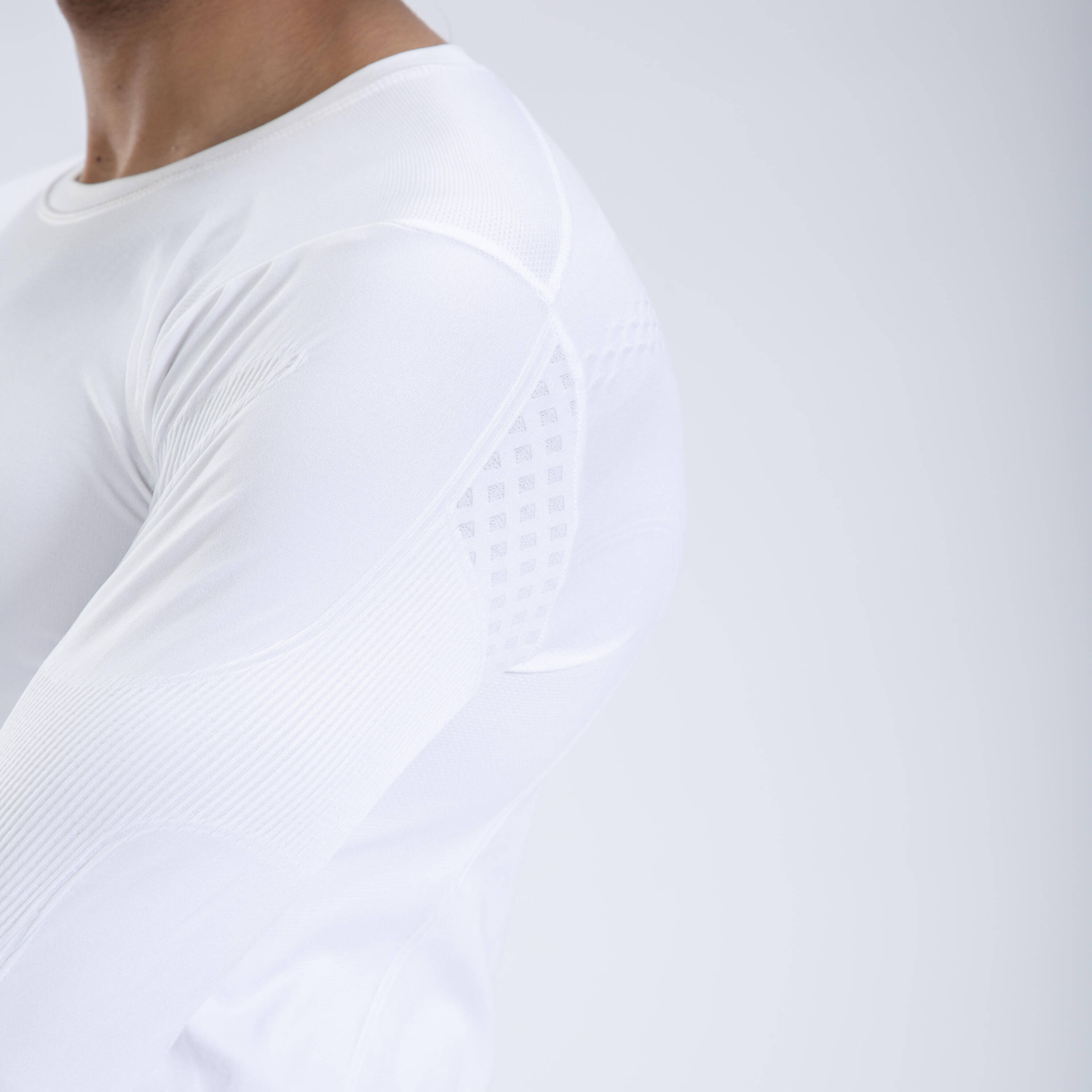 Adult Sun Protective Compression Top Full Sleeve White -  4
