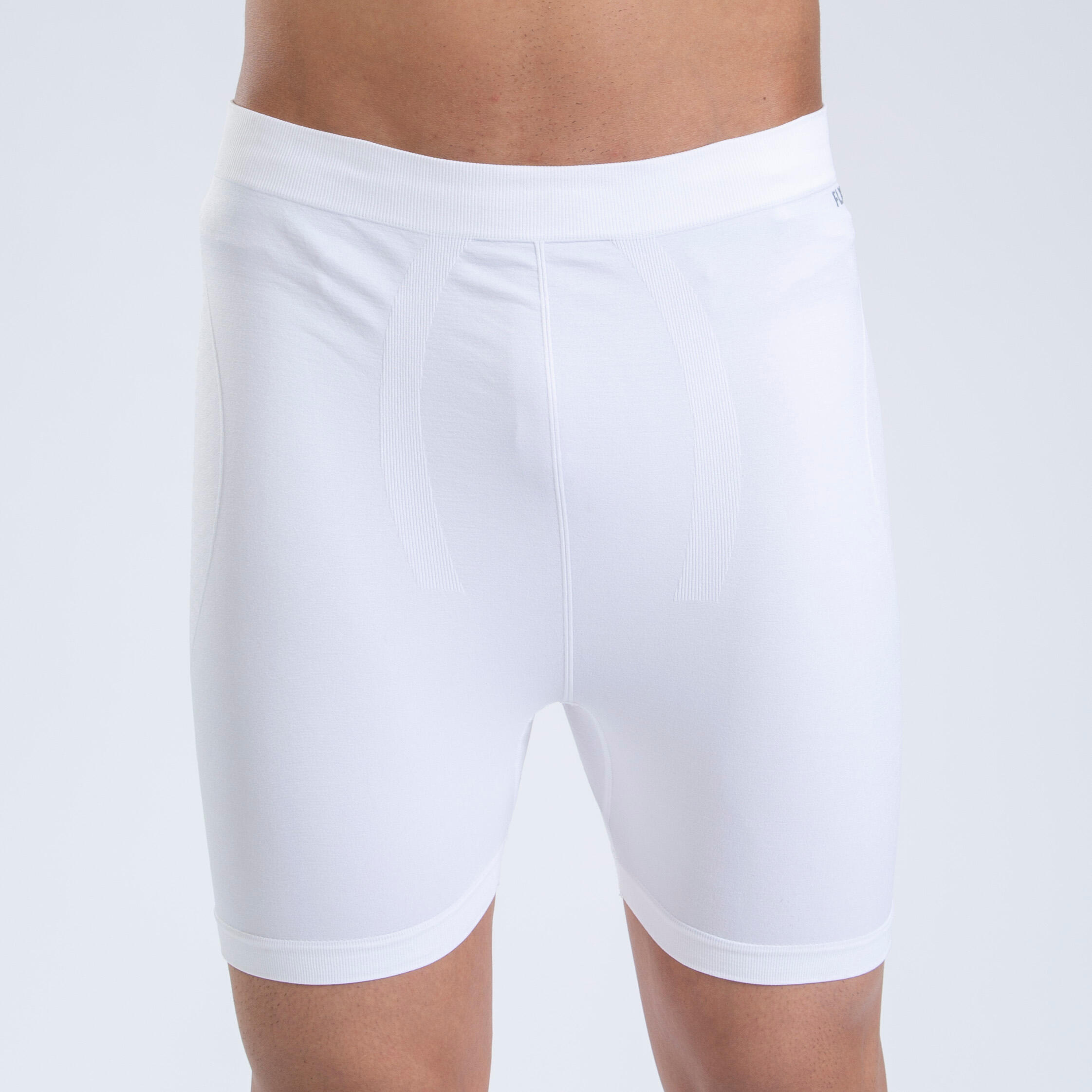 Adult Compression Shorts Groin Guard Compatible White