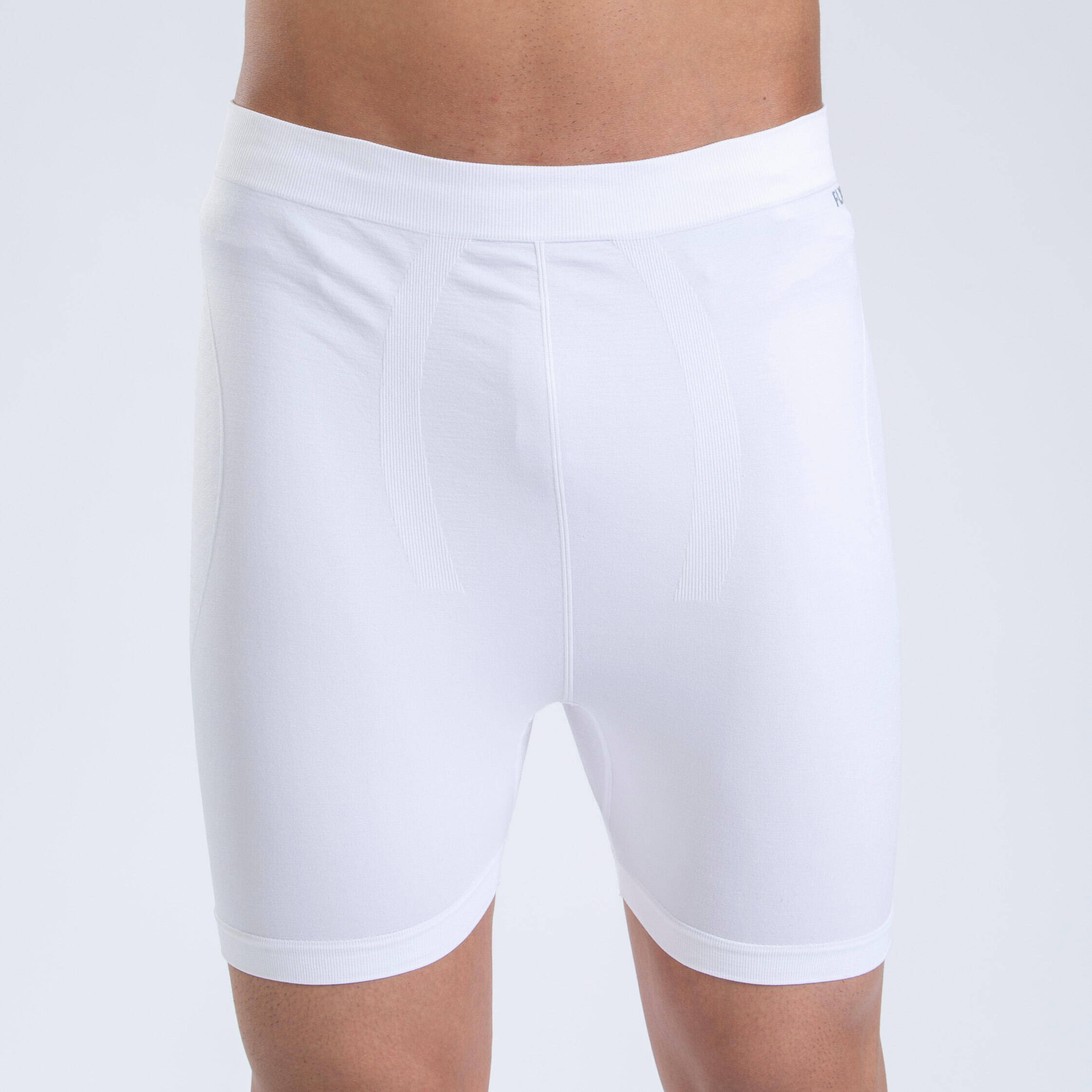 Men Cricket Compression Shorts Groin Guard Compatible - White -  1