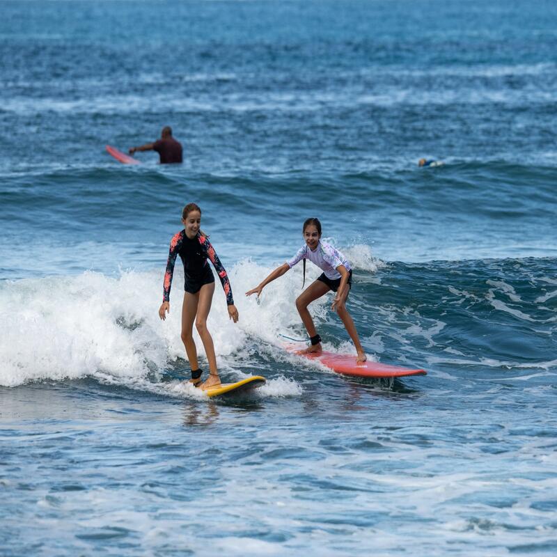 Top UV surfingowy dla dzieci Olaian 500 Palm krótki rękaw