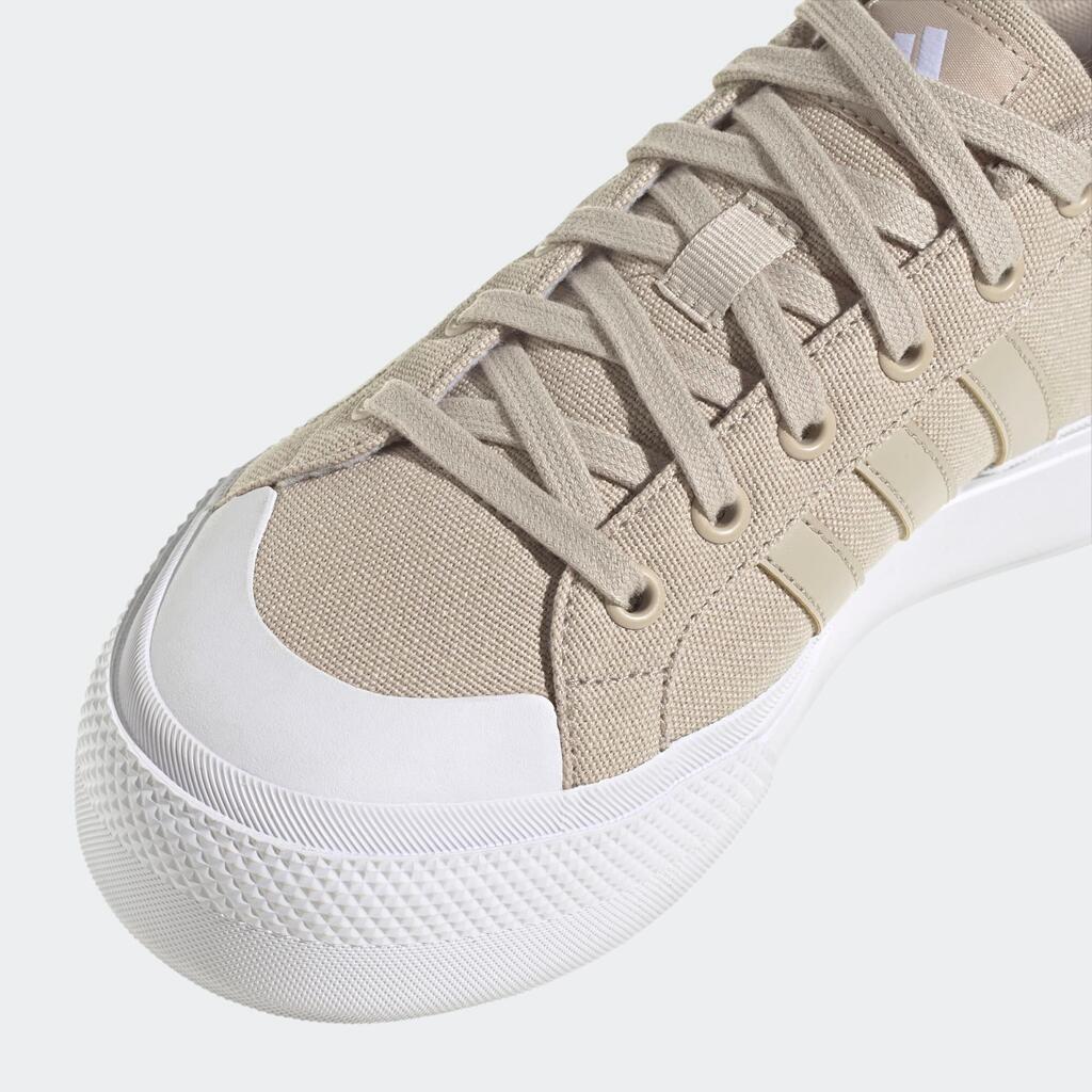 WOMEN'S ADIDAS BRAVADA PLATFORM WALKING TRAINERS - BEIGE