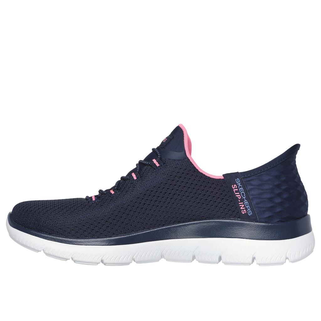 WOMEN'S SKECHERS SLIP INS SUMMITS DIAMOND DREAM FITNESS WALKING TRAINERS - NAVY