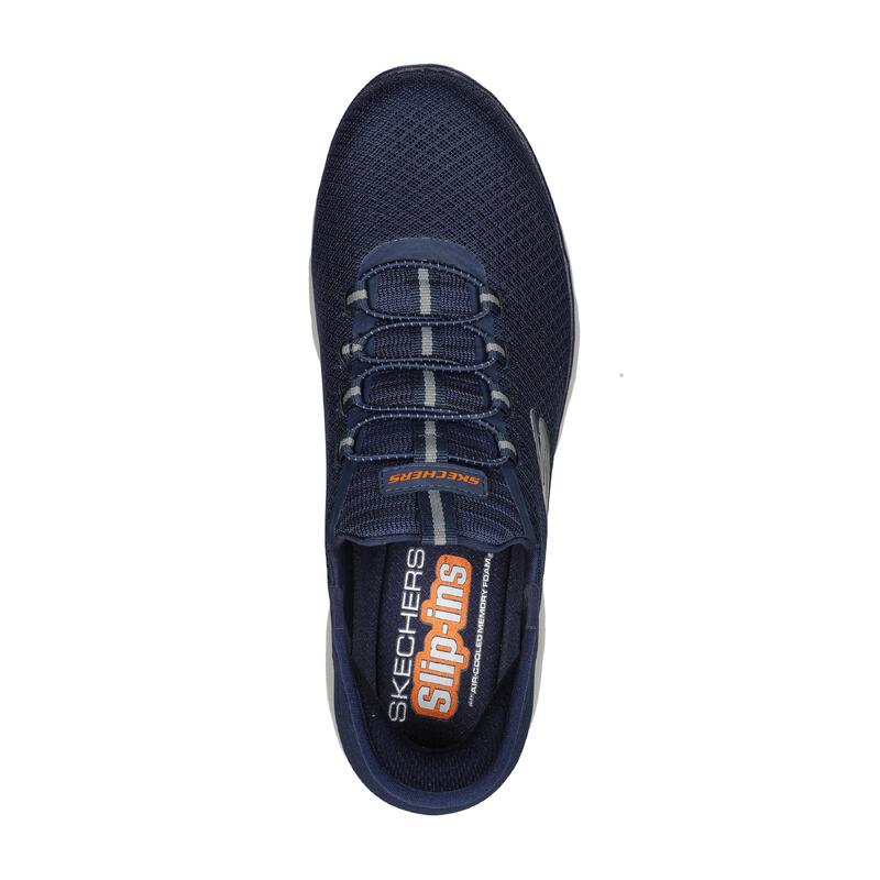 BASKETS DE MARCHE HOMME SKECHERS SLIP INS SUMMITS NAVY BLUE