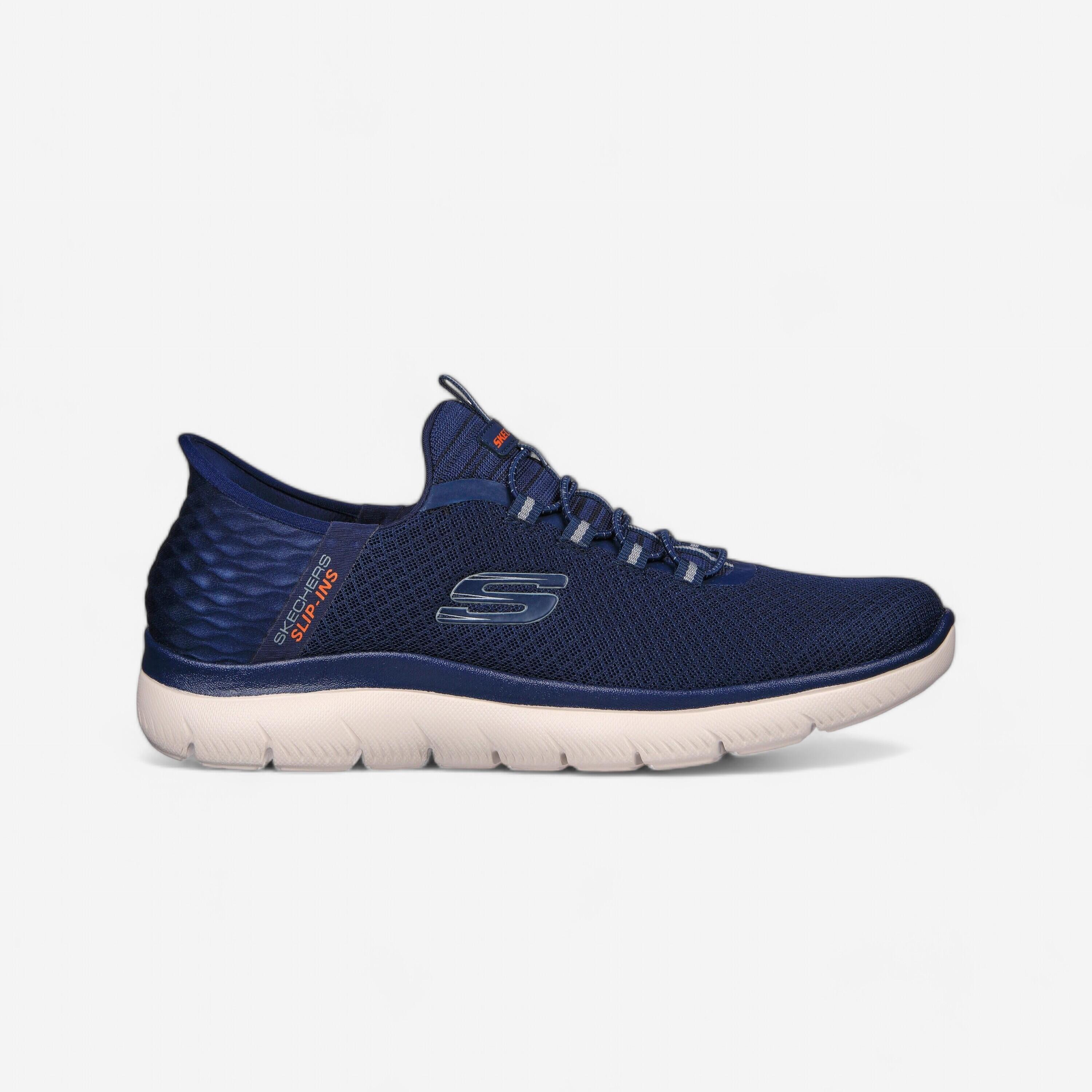 SKECHERS Baskets de marche homme, slip ins summits bleu navy -