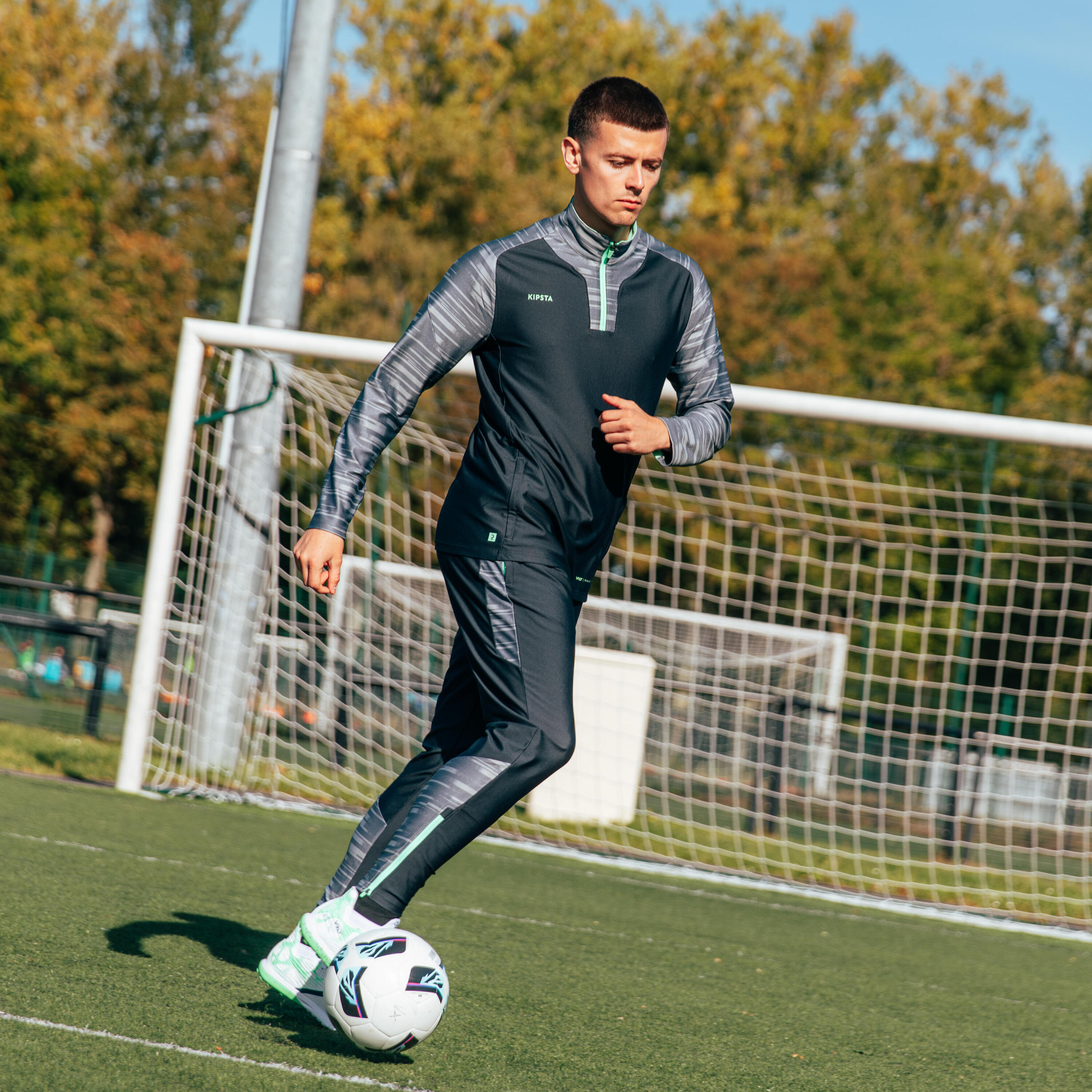 Felpa calcio uomo VIRALTO PXL grigio-verde 9/12