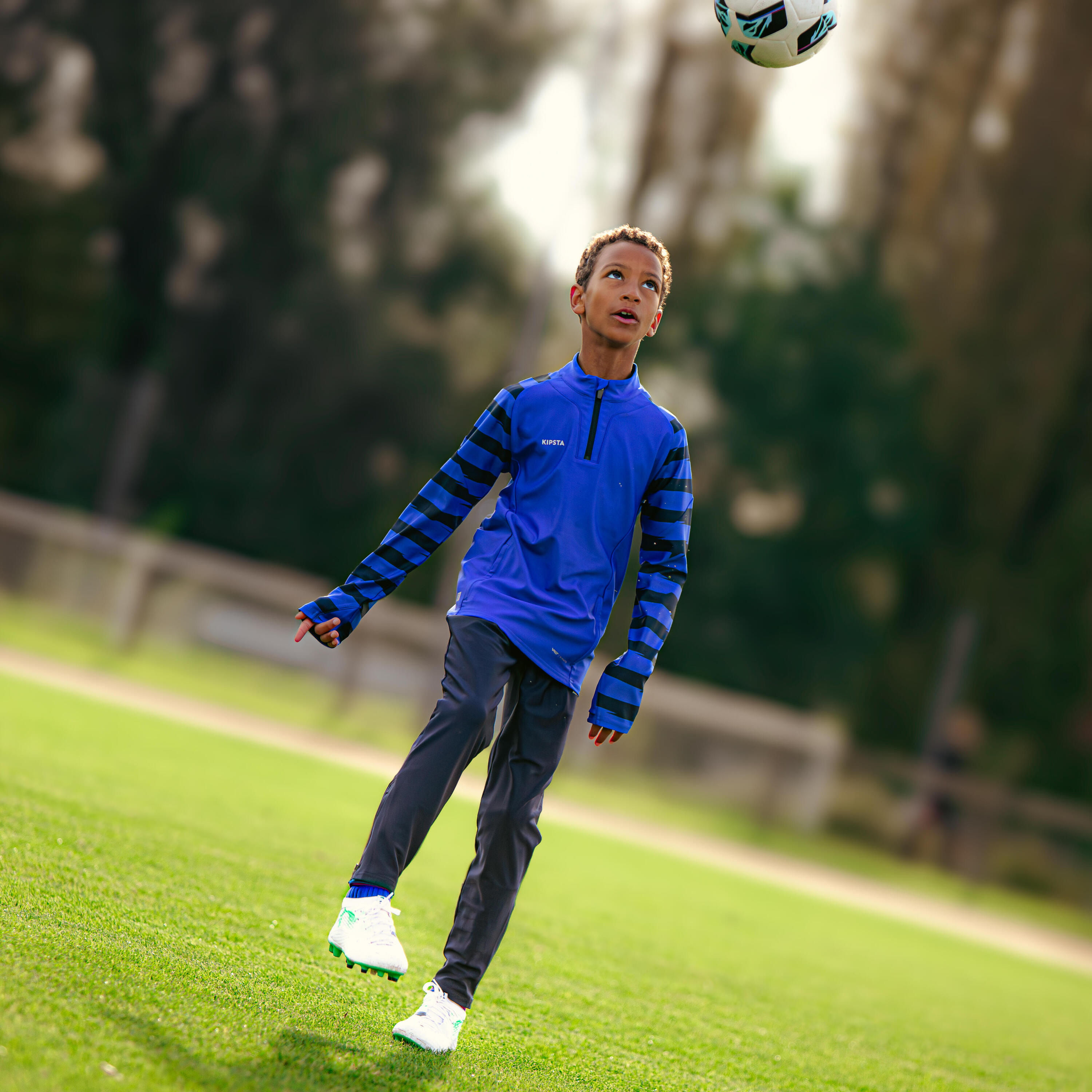 Sweatshirt de Futebol 1/2 Fecho Criança VIRALTO KIDS Azul/Azul-marinho 10/16