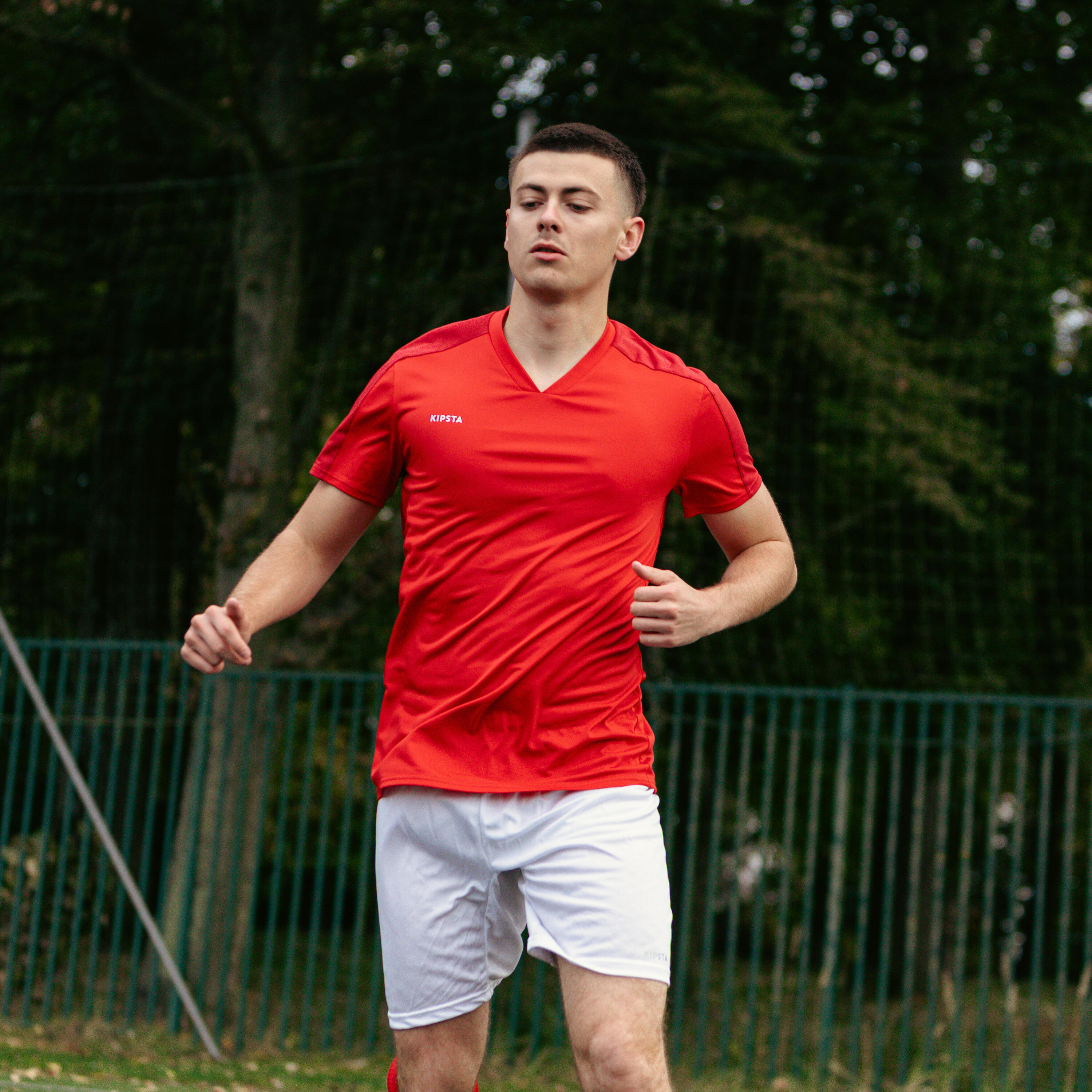 Fussbaltrikot Essentiel Kurzarm Erwachsene Rot 8/9