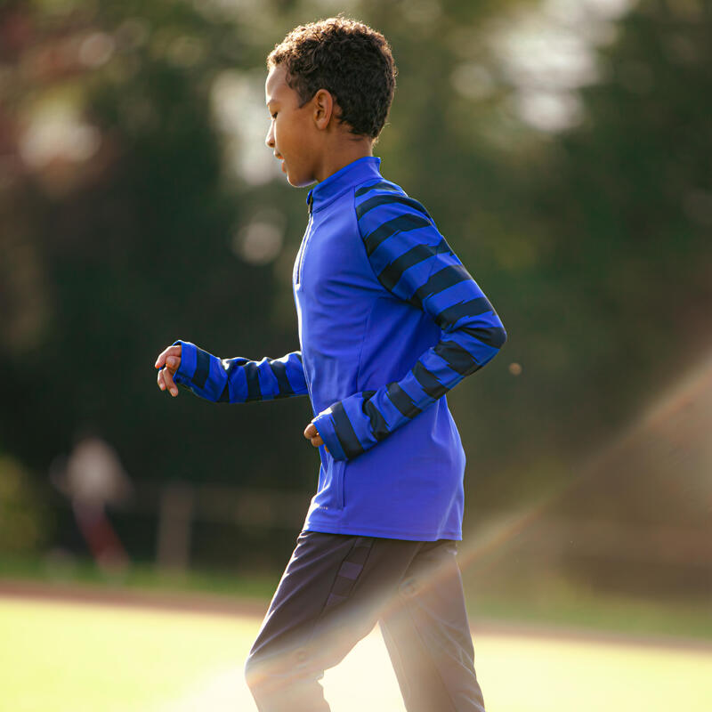 Sweat de football 1/2 zip VIRALTO KIDS bleu et marine