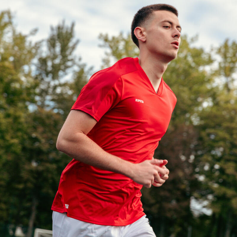 Adult Short-Sleeved Football Shirt Essential - Red