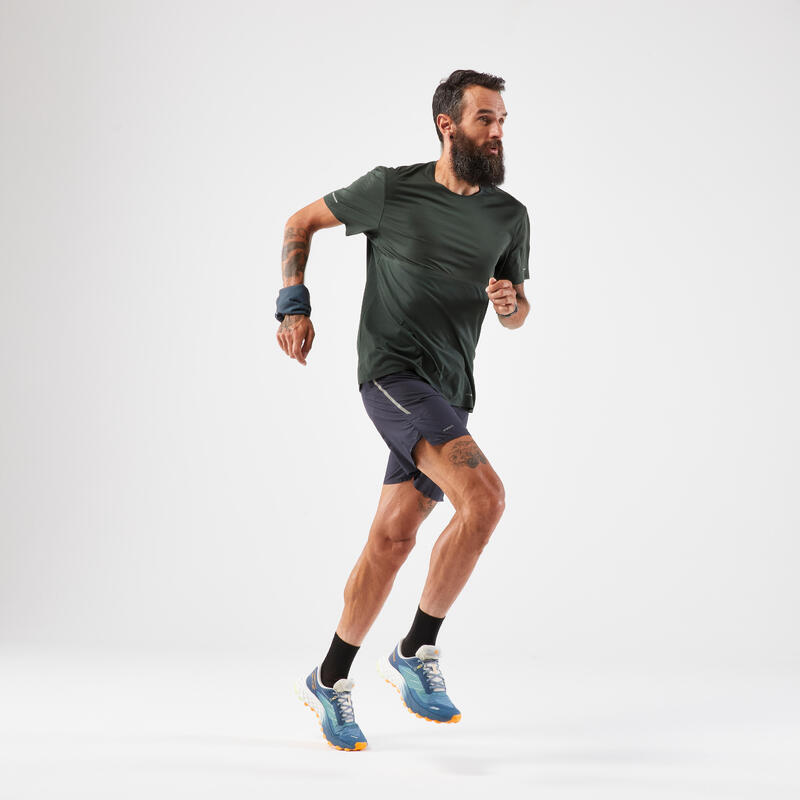 T-shirt de running longue distance Homme - KIPRUN Run 900 Ultra Vert foncé grisé