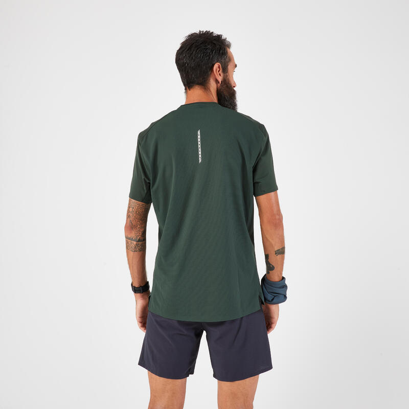 T-shirt de running longue distance Homme - KIPRUN Run 900 Ultra Vert foncé grisé