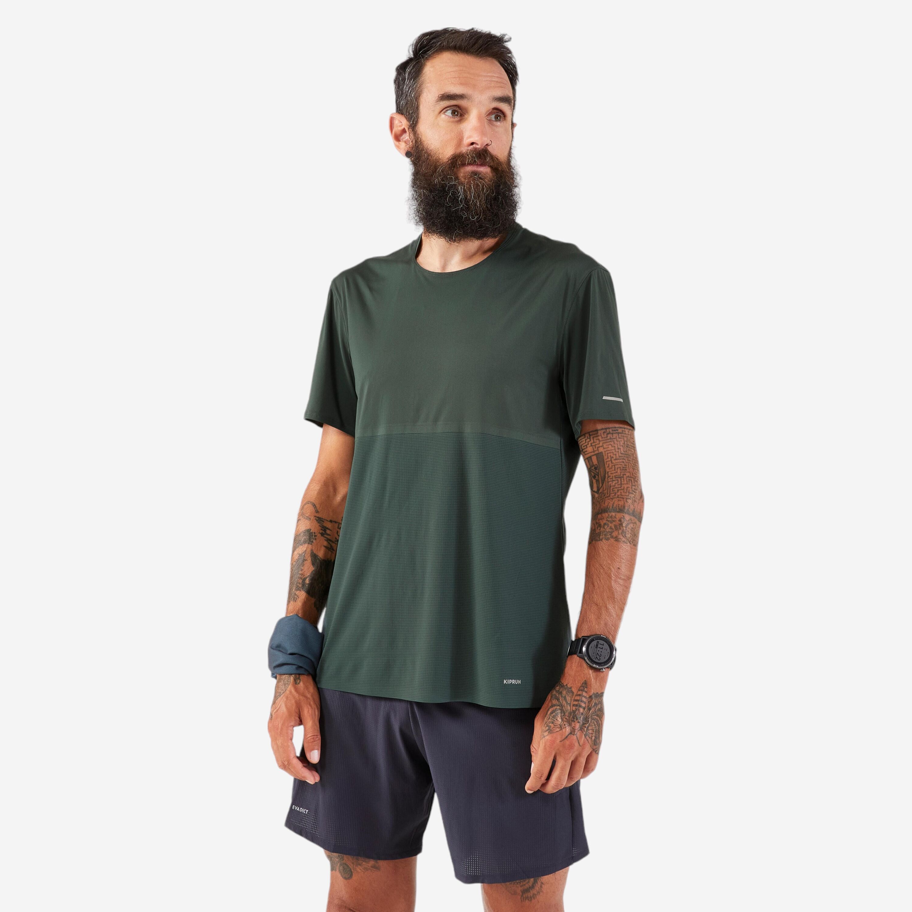 KIPRUN KIPRUN Run 900 Ultra Men's Long Distance Running T-shirt - Dark Grey Green 