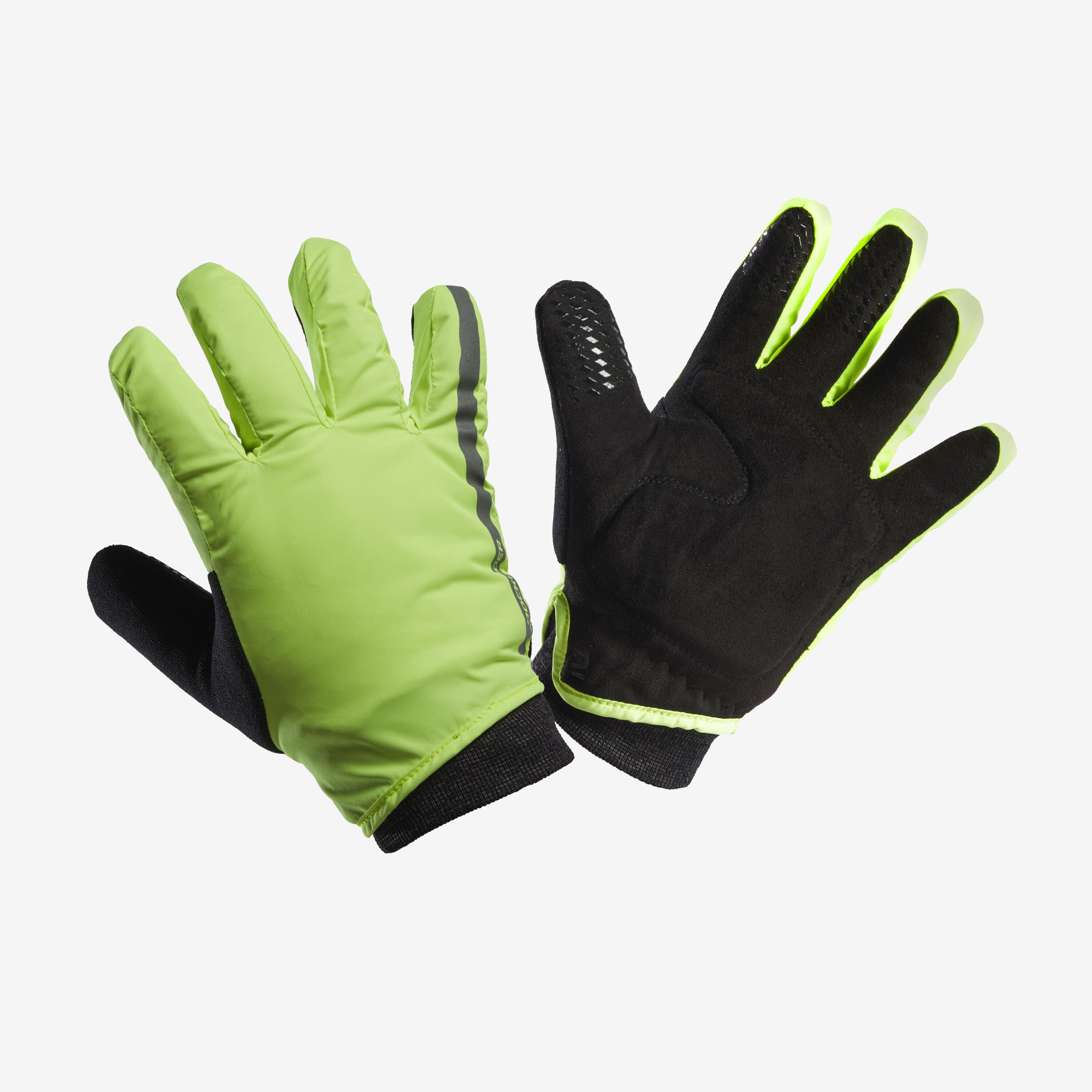 BTWIN Kids' Winter Cycling Gloves 500 - Neon Yellow