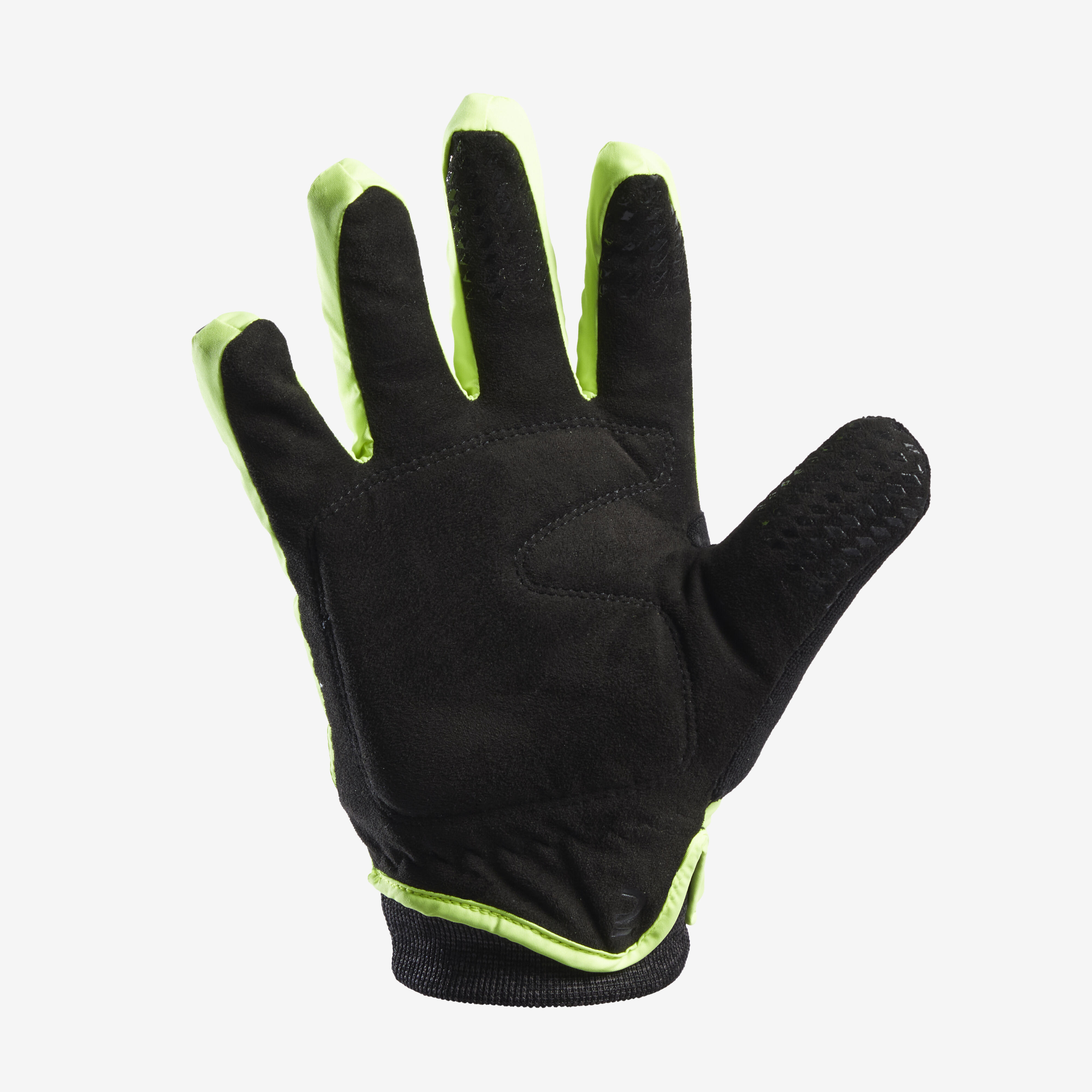 GUANTI DA CICLISMO DA BAMBINO 500 INVERNALI GIALLO FLUORESCENTE 8-14 ANNI