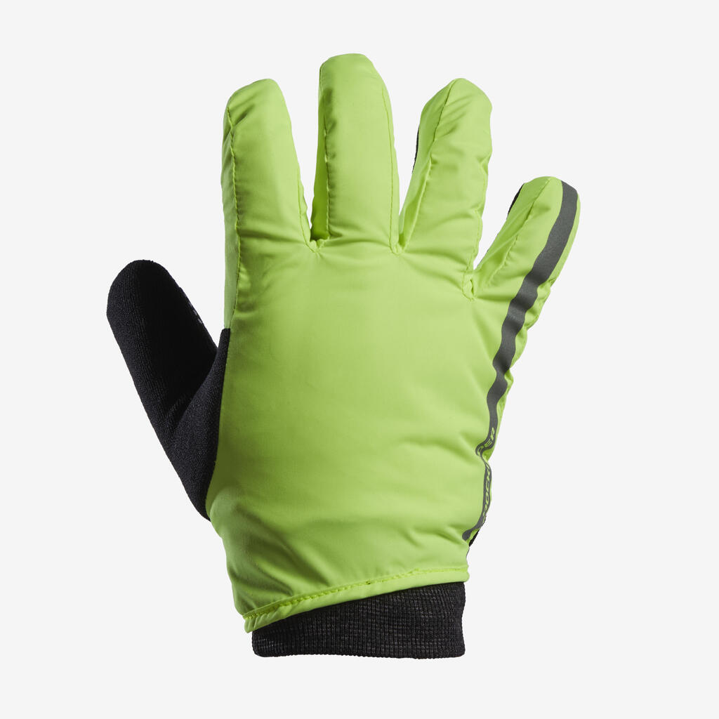 Kids' Winter Cycling Gloves 500 8-14 Years - Neon Yellow