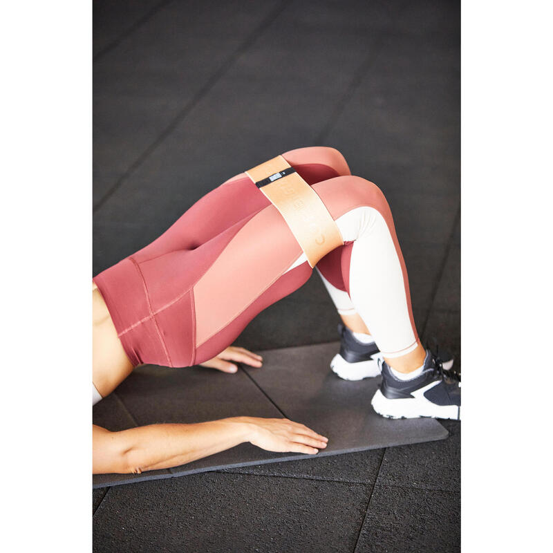 Élastique textile pour fessier de fitness résistance hard, orange