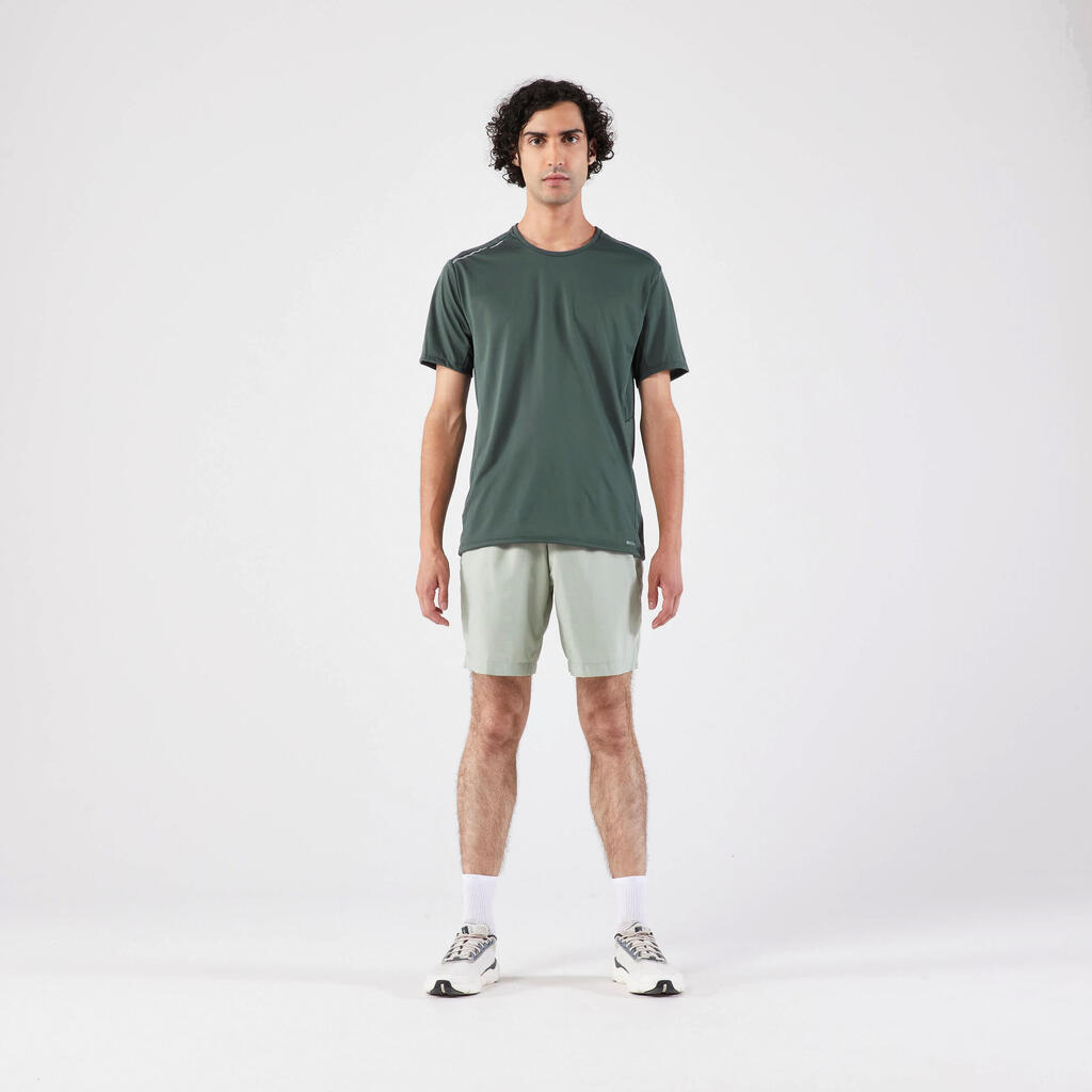 Playera de Running transpirable hombre - KIPRUN Run 500 Dry + Blanco glaciar 