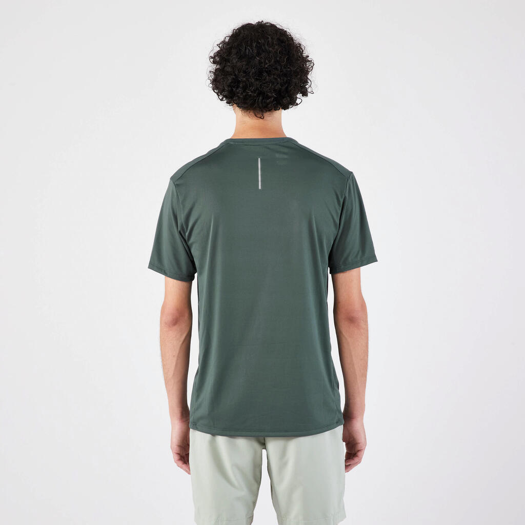 Playera de Running transpirable hombre - KIPRUN Run 500 Dry + Blanco glaciar 