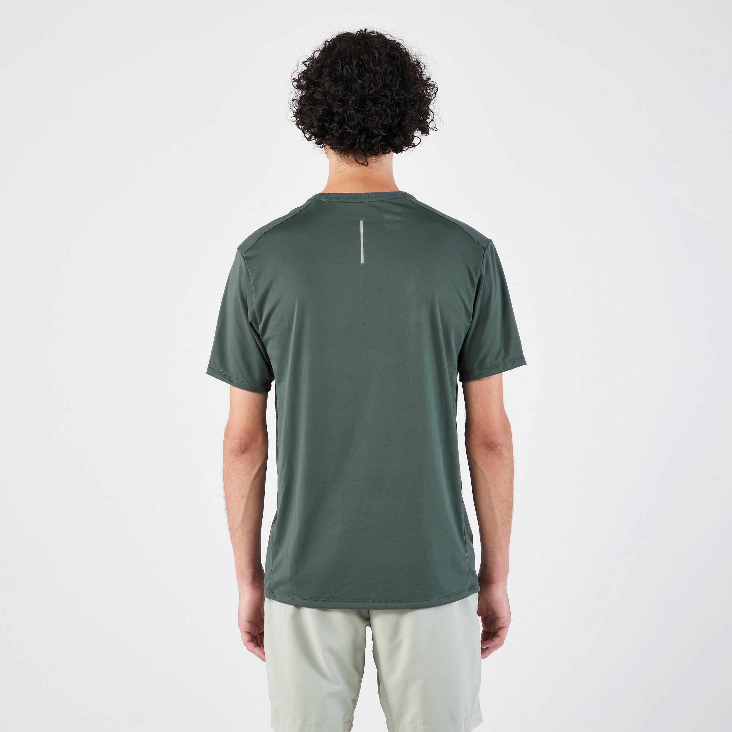 Men Running T-Shirt, Quick Dry, Crew Neck - Dark Green
