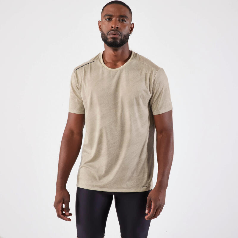 Laufshirt kurzarm Herren atmungsaktiv - Run 500 Dry+ Graph beige