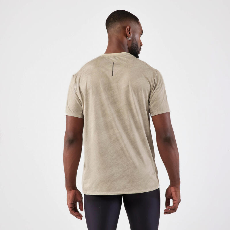 Laufshirt kurzarm Herren atmungsaktiv - Run 500 Dry+ Graph beige