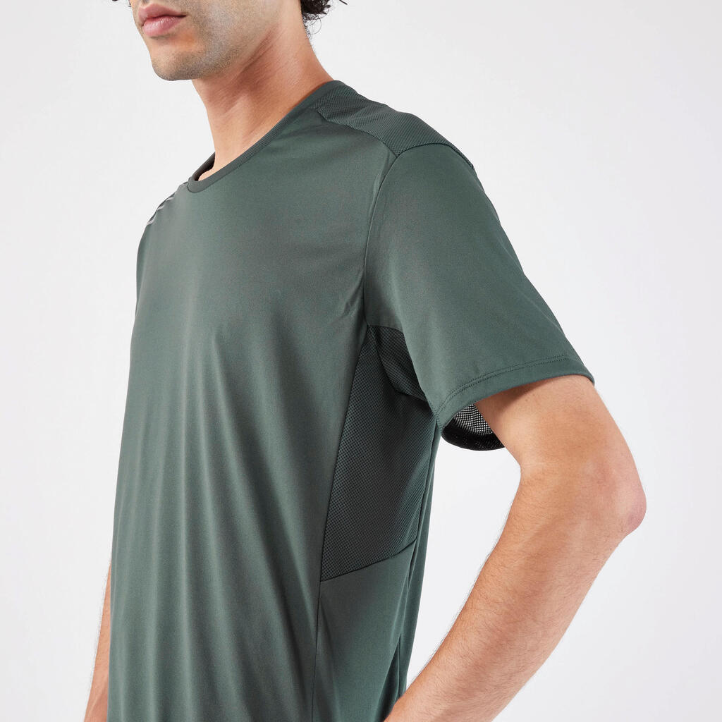 Polera de Running transpirable hombre - KIPRUN Run 500 Dry + Blanco glaciar 