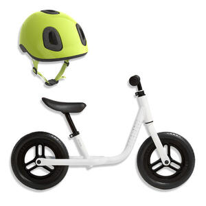 Pack Bicicleta sin pedales niños 10 pulgadas Runride 100 blanco