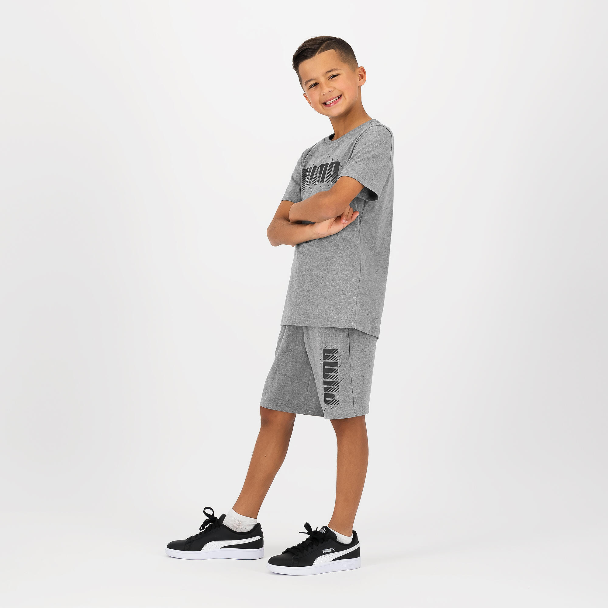 Printed T-shirt Puma children - grey